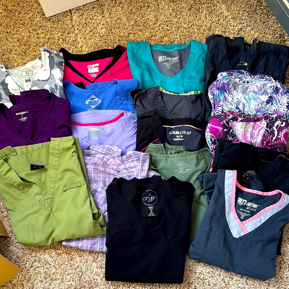 Huge lot of scrub tops Size Small